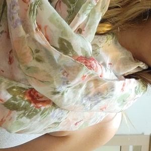 Pink floral infinity scaff